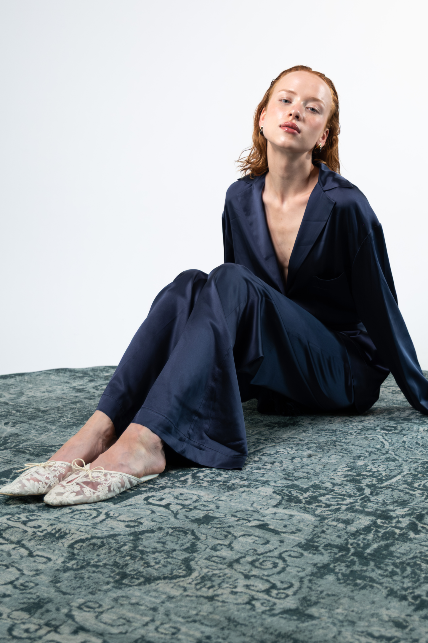 Pantalone in seta - marrone