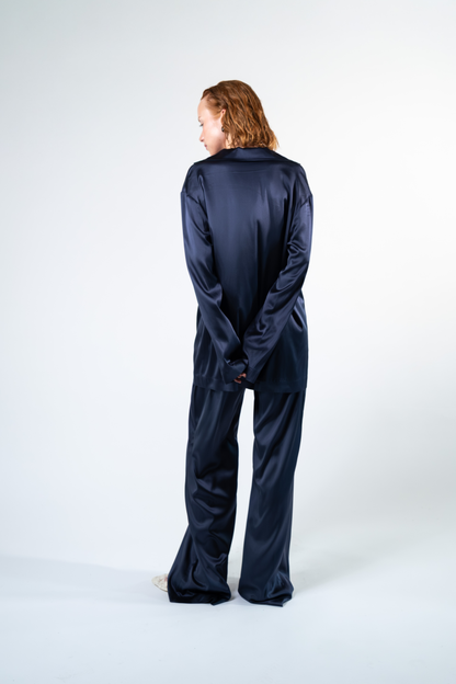 Pantalone in seta - blu