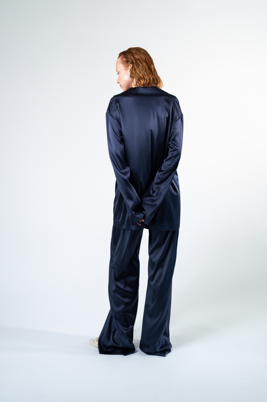 Pantalone in seta - blu