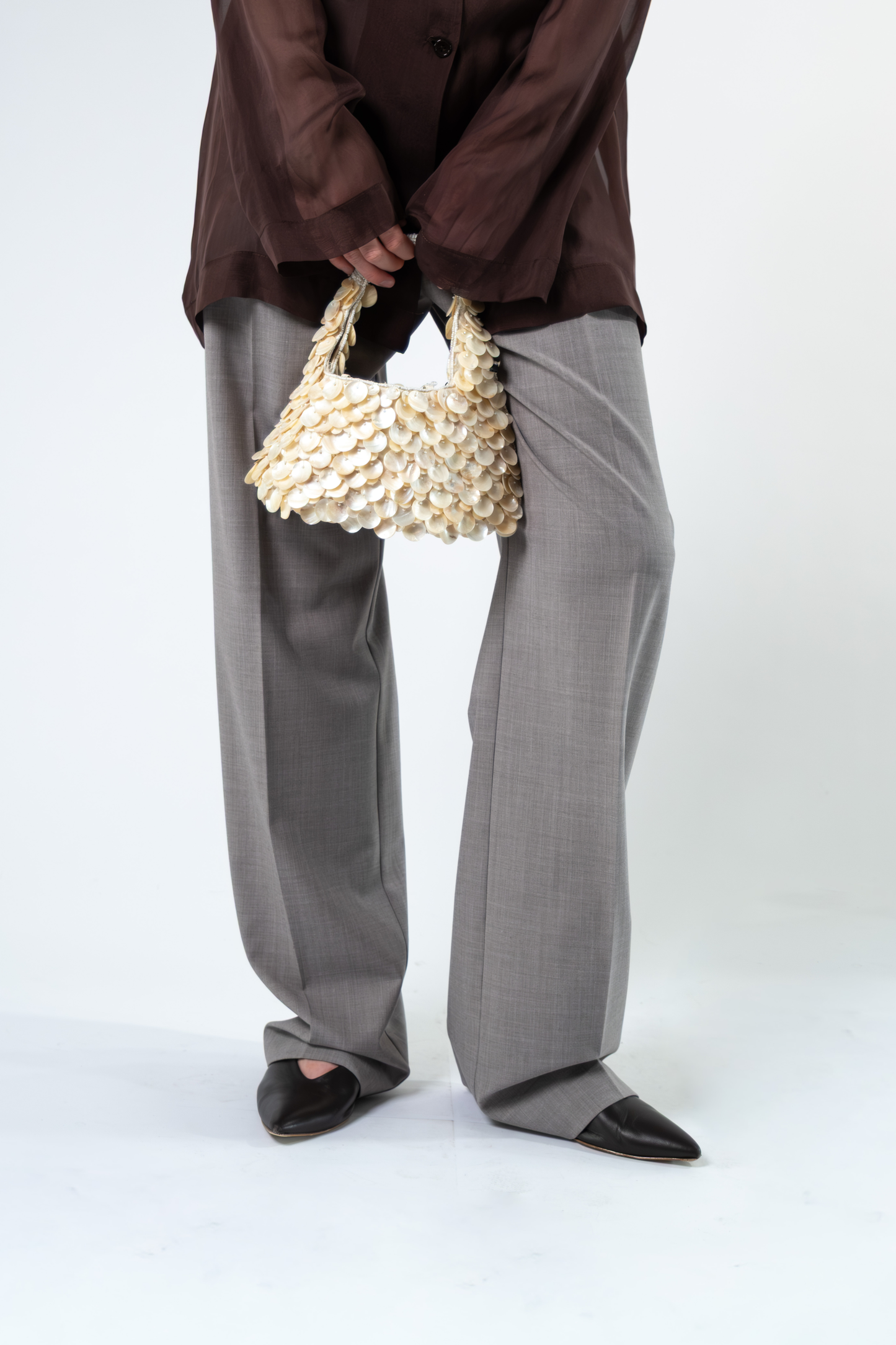 Pantalone sartoriale in fresco di lana - grigio
