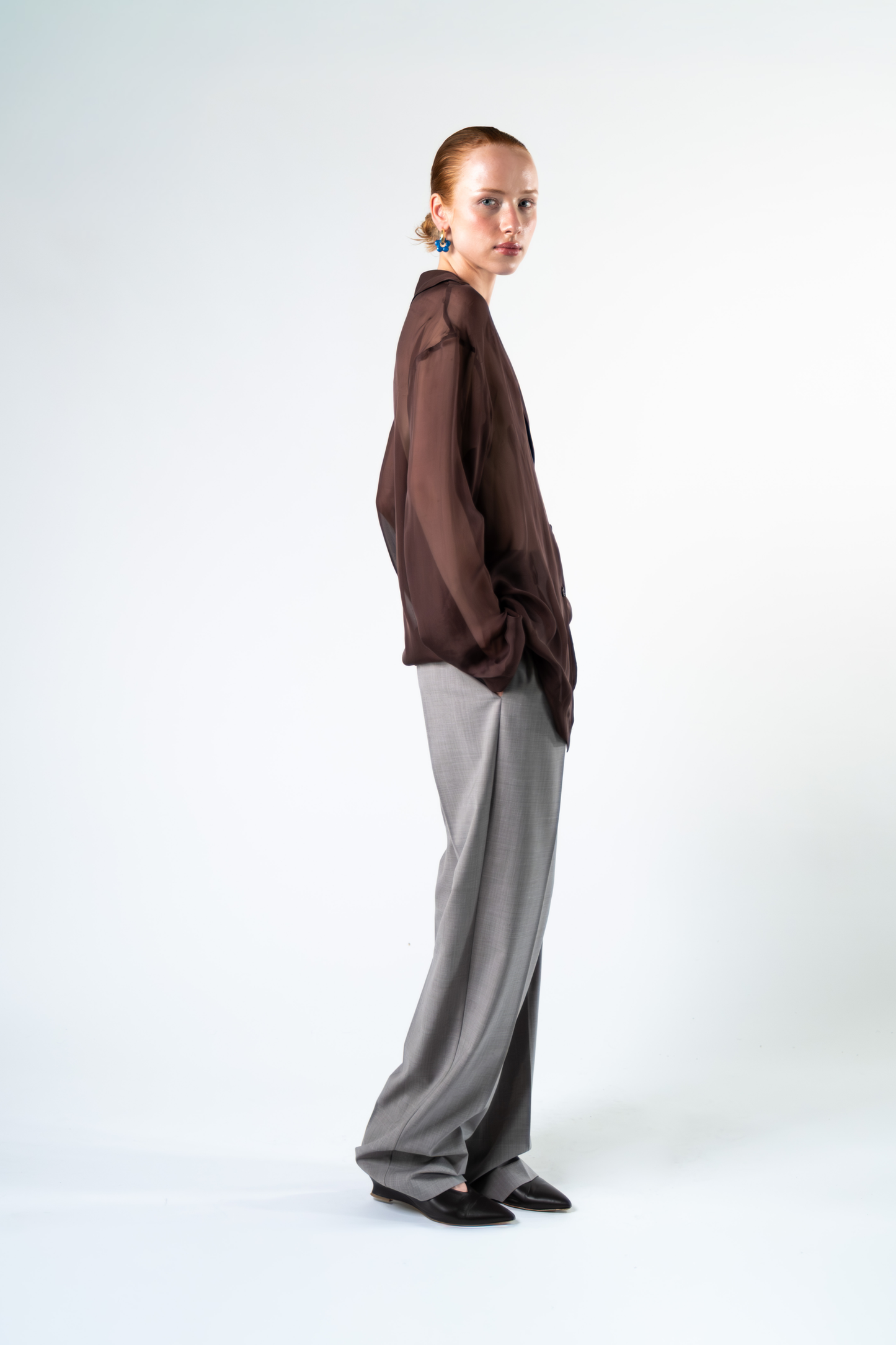 Pantalone sartoriale in fresco di lana - grigio