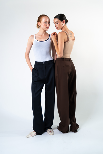 Pantalone sartoriale in fresco di lana - grigio