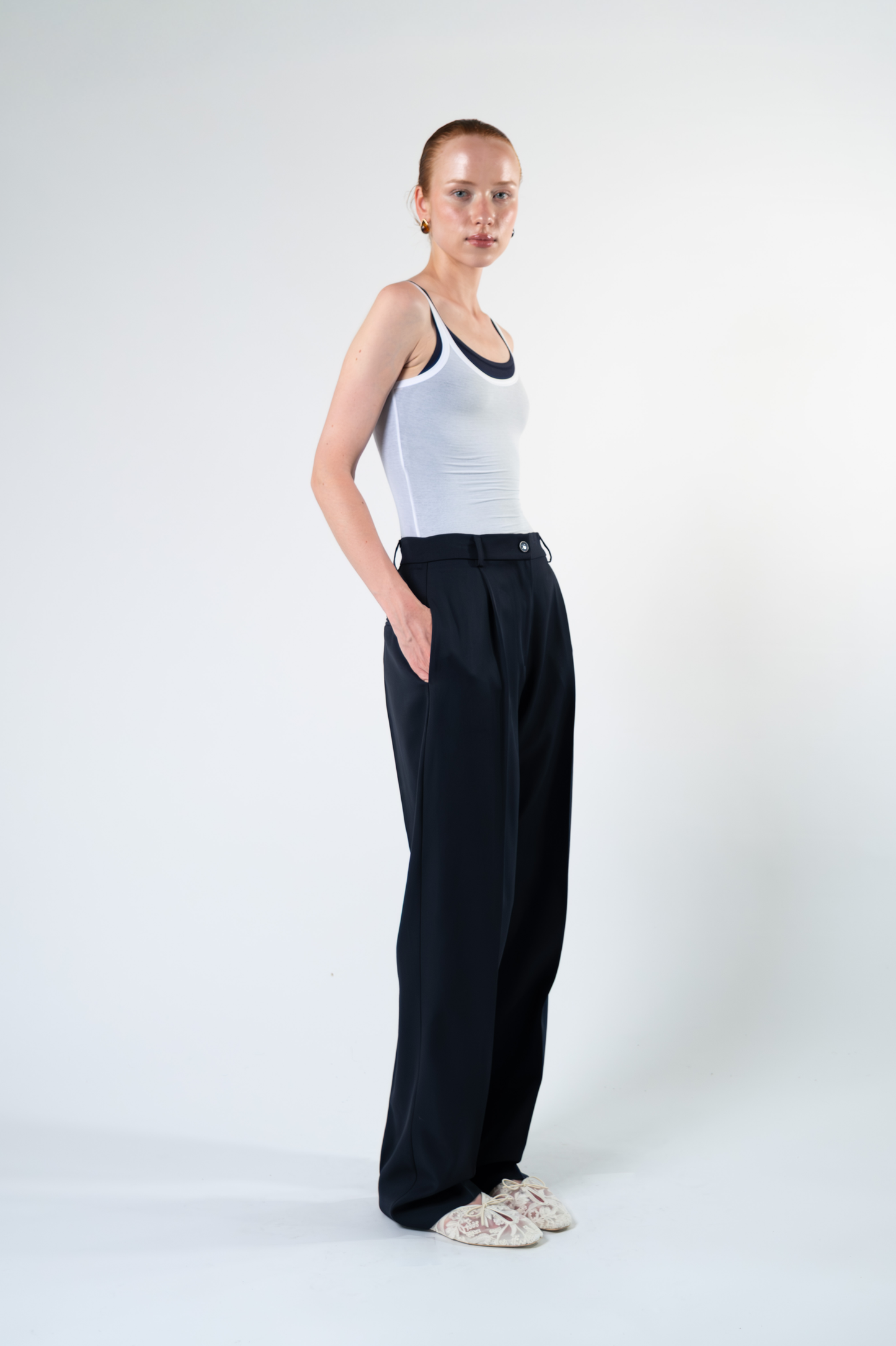 Pantalone sartoriale in fresco di lana - blu