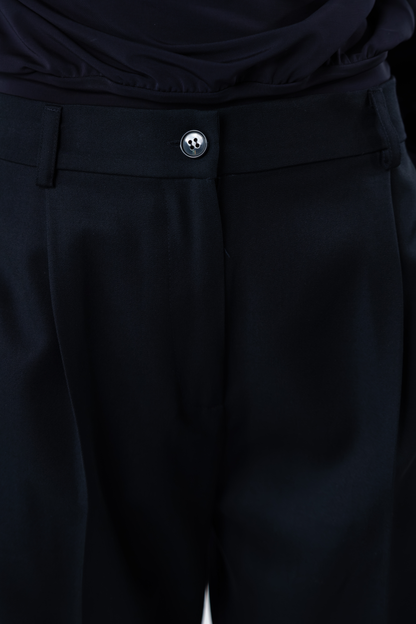 Pantalone sartoriale in fresco di lana - blu