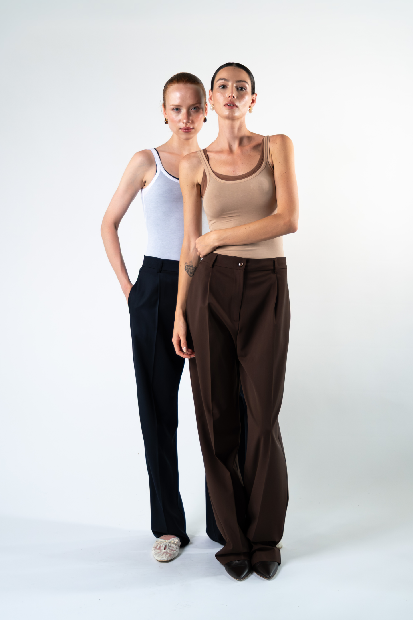 Pantalone sartoriale in fresco di lana - marrone