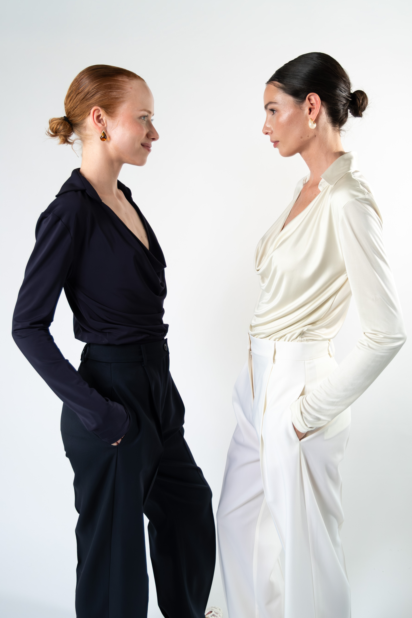 Body drappeggiato - avorio