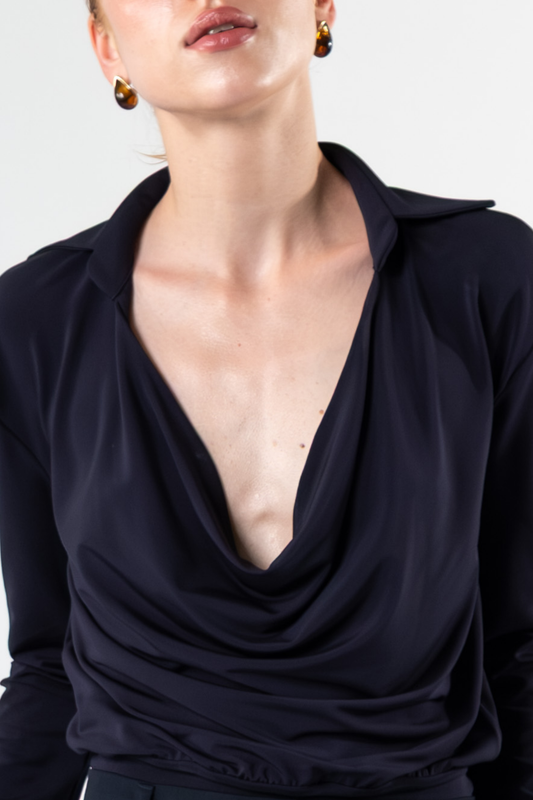 Body drappeggiato - blu