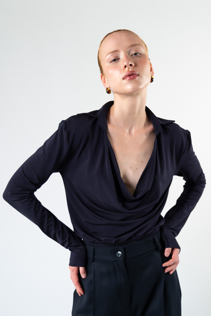 Body drappeggiato - avorio