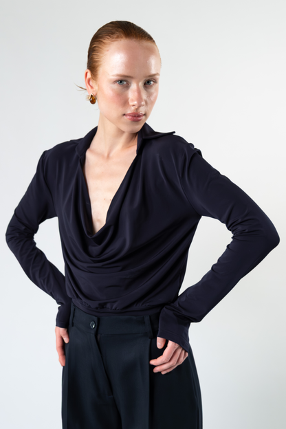 Body drappeggiato - avorio