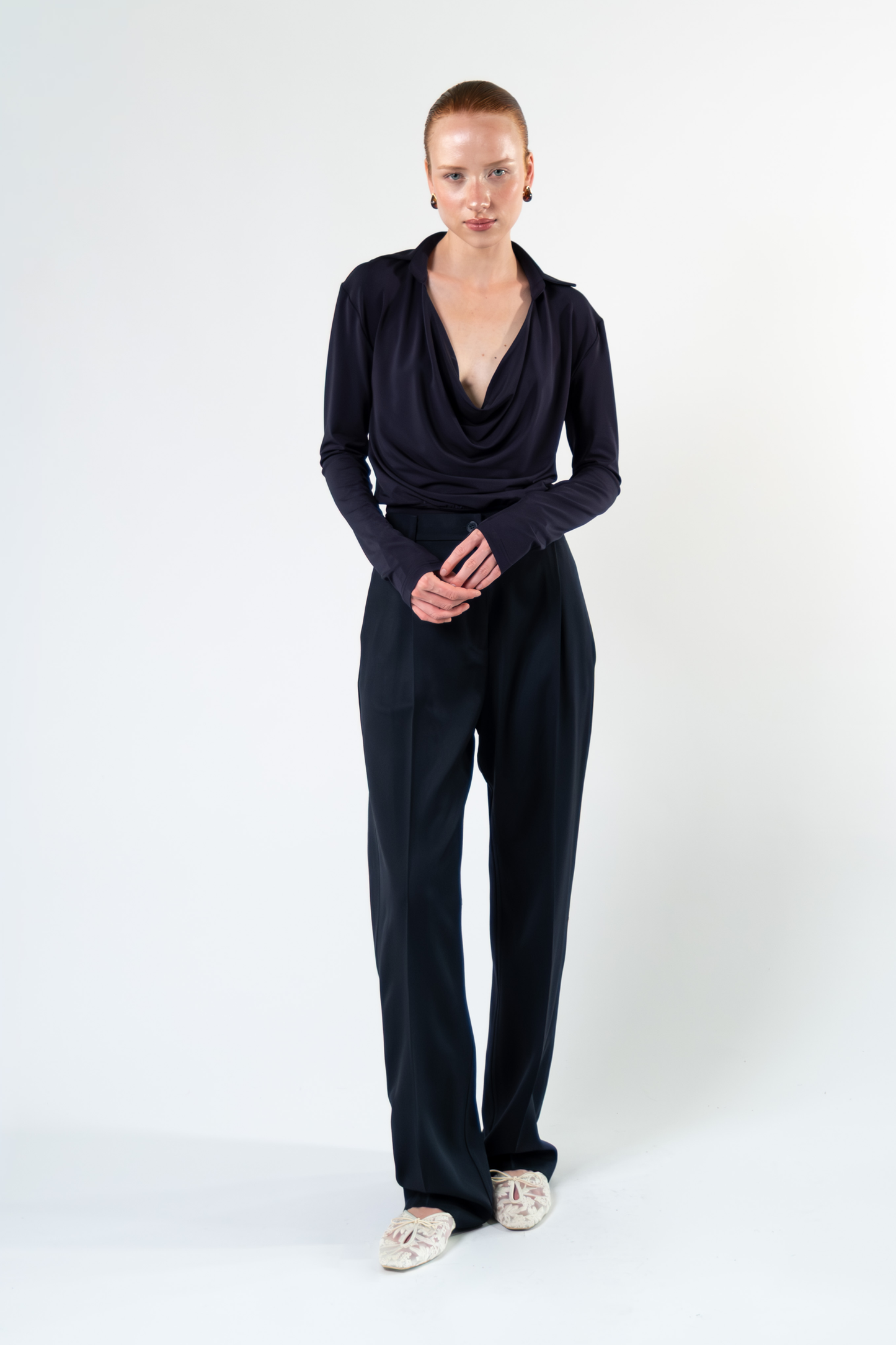Body drappeggiato - avorio
