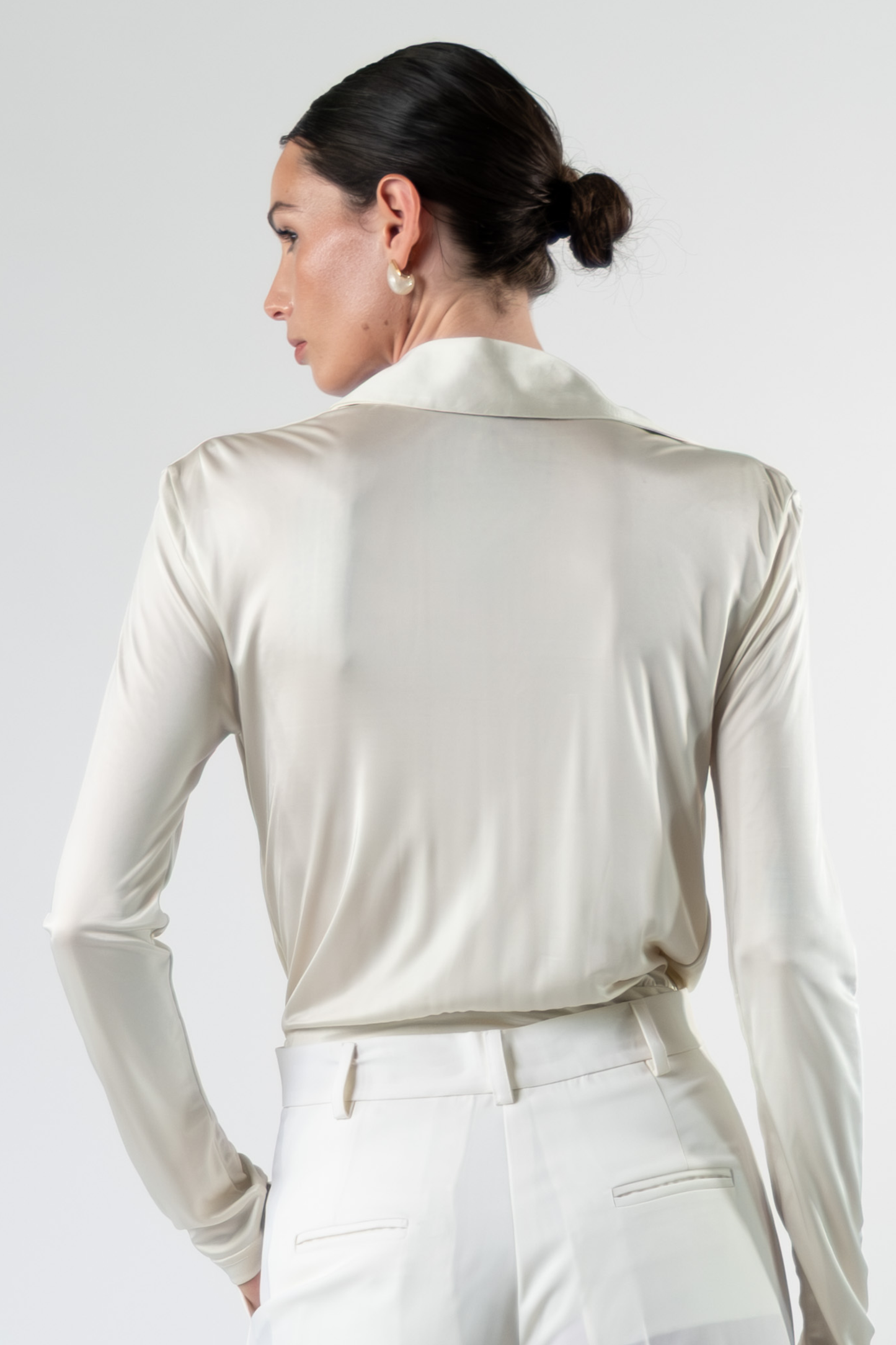 Body drappeggiato - avorio